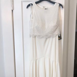 NWT Terani Couture Two Piece Mermaid Gown in white